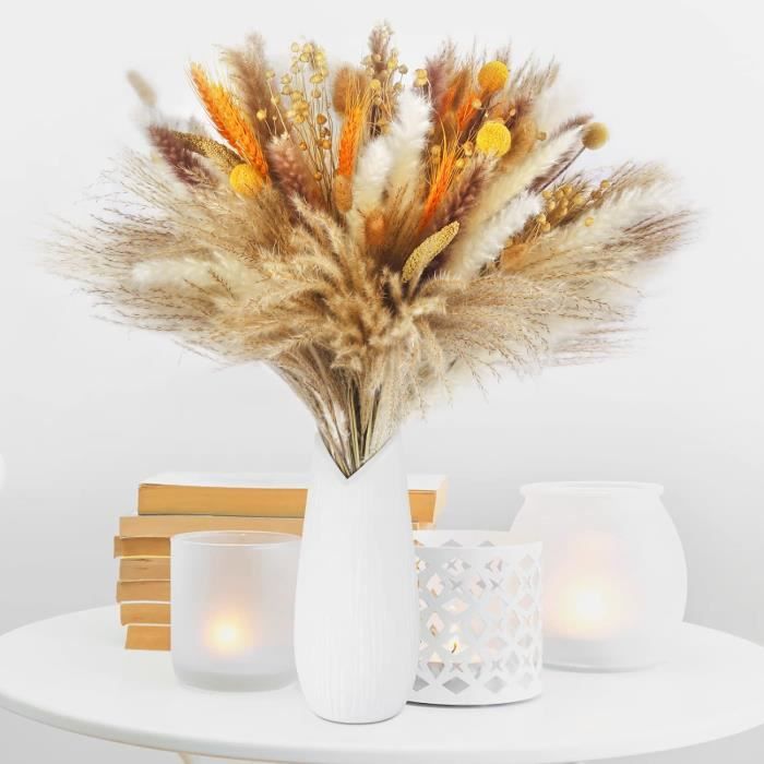 Pampa Séchées Naturelle Décoration, 100 PCS Fleurs Séchées de 40-44 cm ...