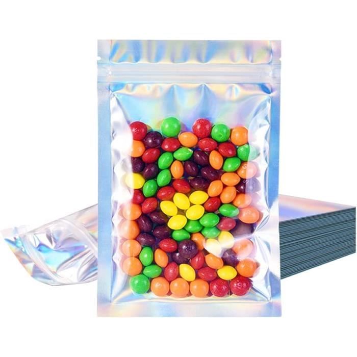 Miorkly 100pcs Sachet Holographique Sac Mylar (10 * 15cm) Sachet ...