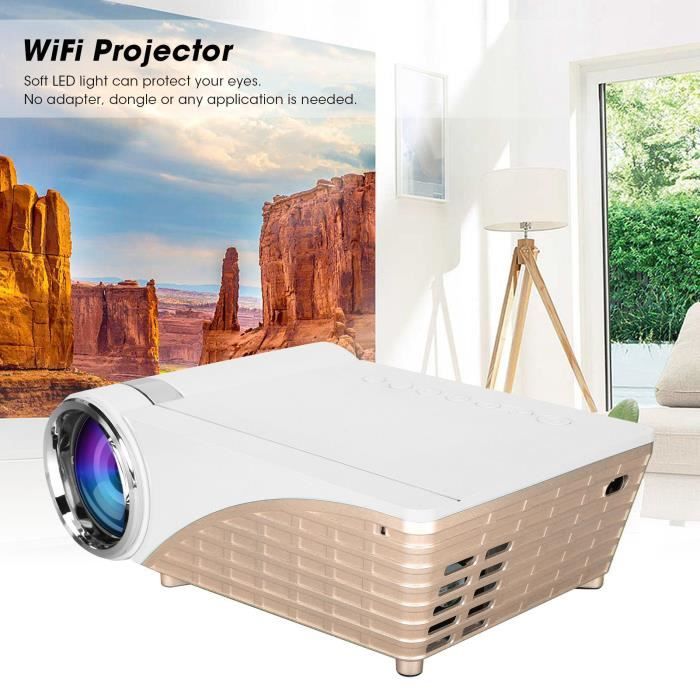JIA Projecteur WiFi pour téléphone portable portable 1080P 170in