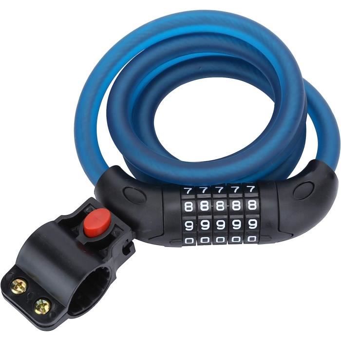 Anweller Antivol Vélo Intelligent Empreintes Digitales - Cadenas Smart Étanche Portable Avec 20 Empreintes, Support Vélo Et Câble Acier 12mm (Noir)