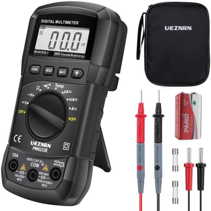 Multimètre Numérique Auto Range Ac-Dc Multimètre Voltmètre Ampèremètre ...