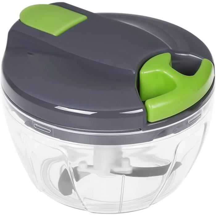 Hachoir Manuel à Corde 900 Ml – 5 Lames, Fouet à œufs Inclus, Pour Légumes, Fruits, Noix