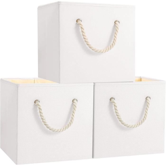 IEGrow Boîtes De Rangement Tissu – Lot De 4 Cubes Pliables Avec Poignées, 35x25x20 Cm – Pour Jouets, Vêtements, Salon, Chambre – Organisateur Gain De Place