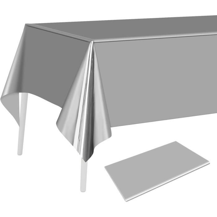 Nappes Plastique Noires PLULON - Lot De 2 - 137x274cm - Pour Fêtes Et Anniversaires