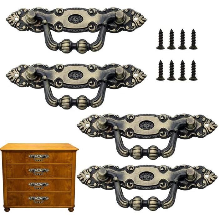 6 Pièces Poignées Tiroir Vintage Poignées Tiroir Rétro Avec Vis