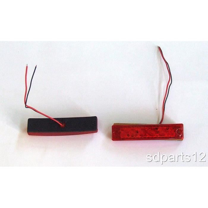 Feu De Gabarit Latéral 12V LED Rouge Pour Camion/caravane - 2 LEDs SMD - Dimensions 66x18x27 Mm - Neuf