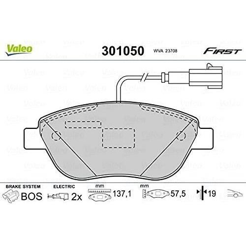 Plaquette de frein gamme first Fiat grande punto - VALEO - 301050