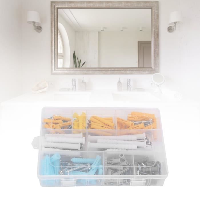 Kit De 124 Pièces : Ancrages Et Vis Pour Plaques De Plâtre - Résistance Jusqu'à 80 Lbs - Nylon Blanc