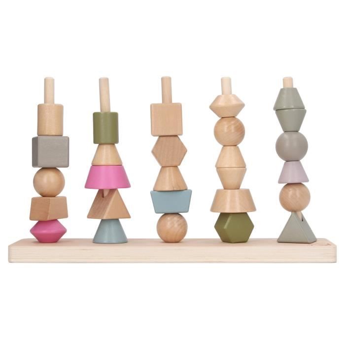 Planche Géométrique éducative En Bois - 6 Formes Et 6 Couleurs - Dès 3 Ans - Montessori