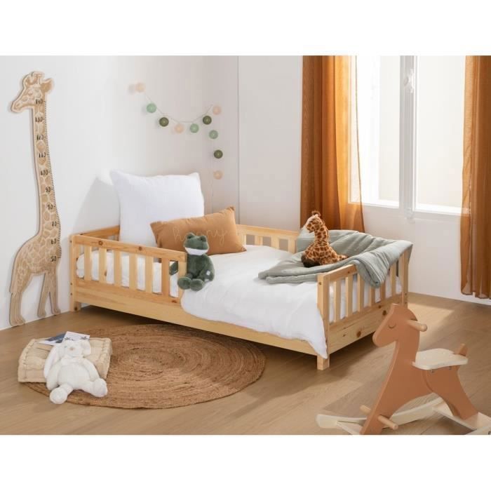 Lit cabane Montessori WEB2O 80x160 cm bois naturel armature à monter