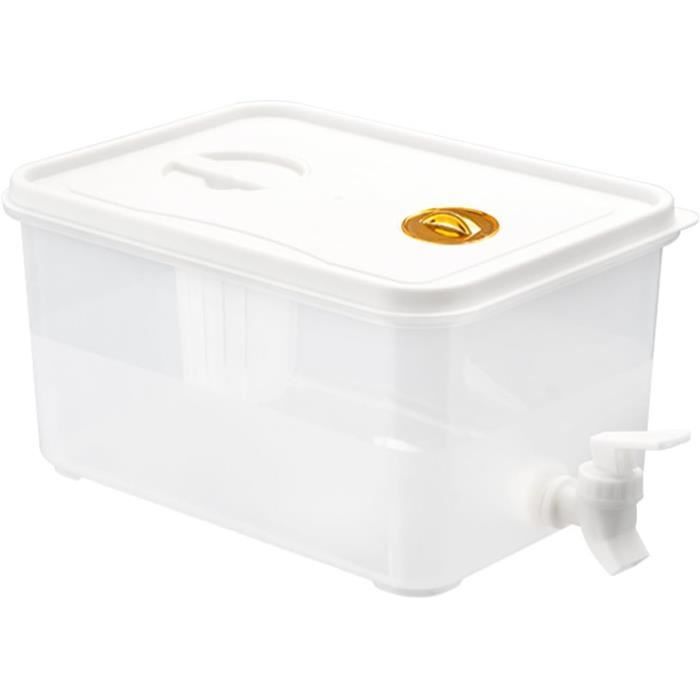 Distributeur De Boissons 6L Avec Robinet - Pour Réfrigérateur - En Plastique Alimentaire ABS/PP - Couvercle Amovible