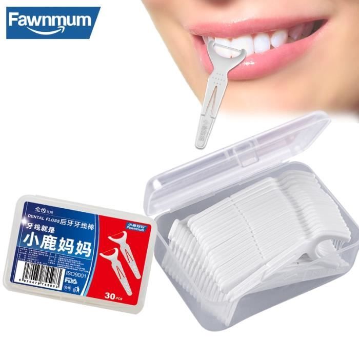 30 bâtonnets de fil dentaire, cure-dents jetables pour nettoyer les dents
