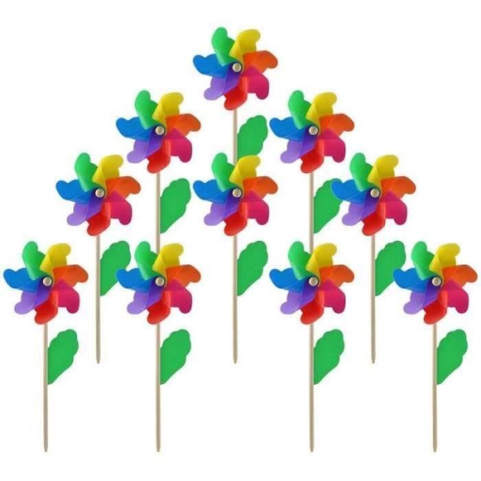 20 pièces en bois bâton pinwheel moulin à vent partie pinwheel
