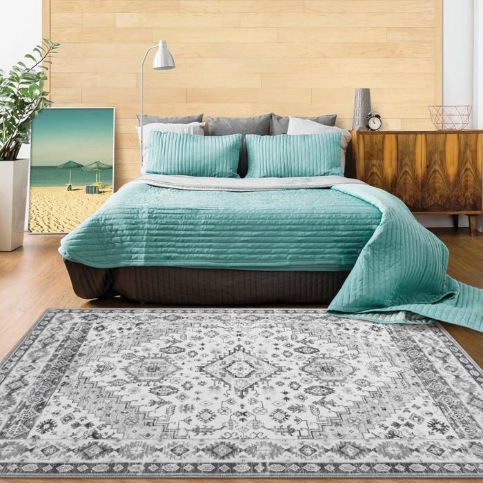 Tapis Salon 3D 180x240 Cm - Poils Courts Doux, Dessin Abstrait Shabby Chic | Antidérapant, Lavable En Machine | Pour Chambre, Salon, Couloir - 4