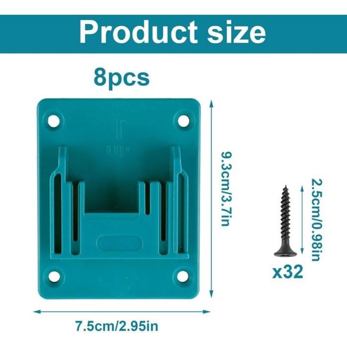 Lot De 6 Mural Support Machine, Porte-Outils Pour Makita 18 V Outil électrique, Atelier Outils De Stockage Bleu 86201426