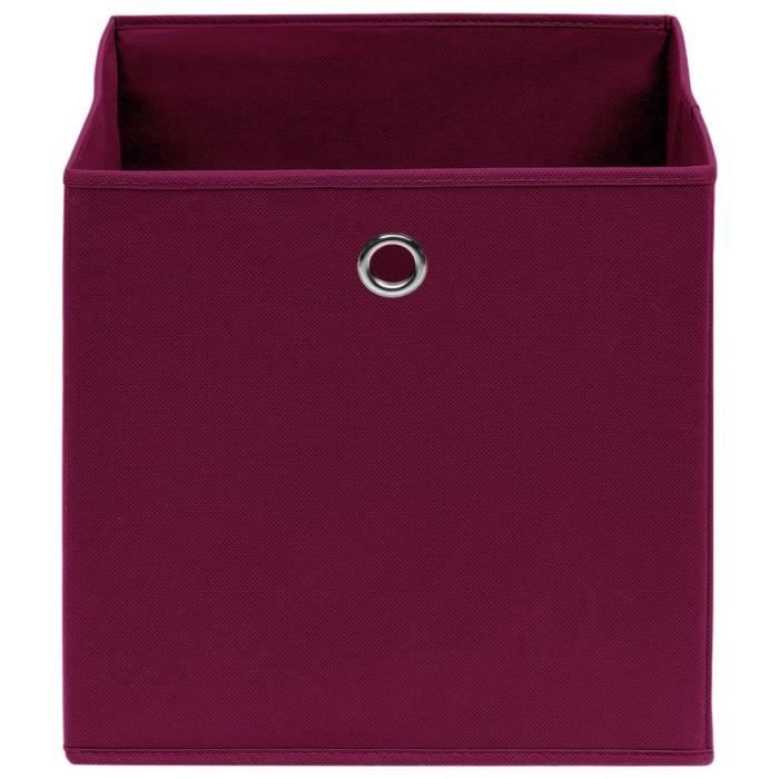 Boîtes de rangement 4 pcs Rouge foncé 32x32x32 cm Tissu Atyhao814811426 ...