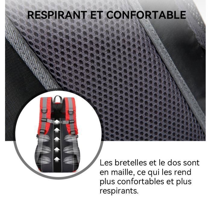 Sac à Dos Randonnée 40L AONETIGER - Léger, Imperméable Avec Housse Pluie, Respirant Pour Homme Et Femme (Noir)