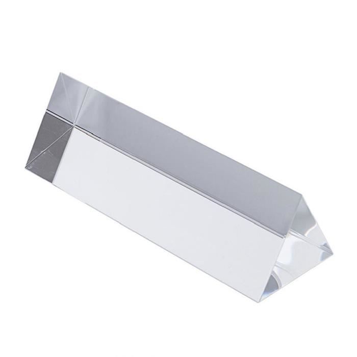 Prisme Triangulaire En Cristal 13 Cm – Pour Physique Et Photo – Avec Grip Et Trou De Vis 1/4