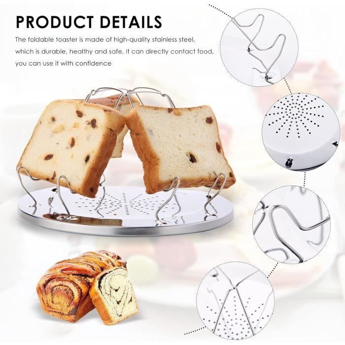Grille-pain De Camping Pliant En Acier Inoxydable, 4 Tranches Grille Pain Portable Ext Rieur Pour Camping Randonn E Pique Nique Barbecue
