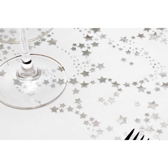 Tissu Organza écru étoiles Et Flocons De Noël, 1m X 1.40m - Neuf, Décoration De Fête
