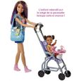 Barbie Famille Coffret Poupée Skipper Baby-Sitter et sa Poussette avec Figurine de Fillette Brune et Accessoires, Jouet  FJB0-2