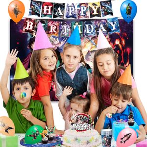 Décoration Anniversaire Kpop Demon Hunters 45 Pièces - Ballons, Bannière, Toppers Cupcakes, Fond - Thème Cartoon Pour Fille, Garçon, Fête à Thème