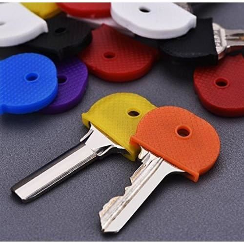 32 Capuchons De Clés Colorés - 2 Styles (Rond/Demi) - 8 Couleurs - Pour Organisation Des Clés