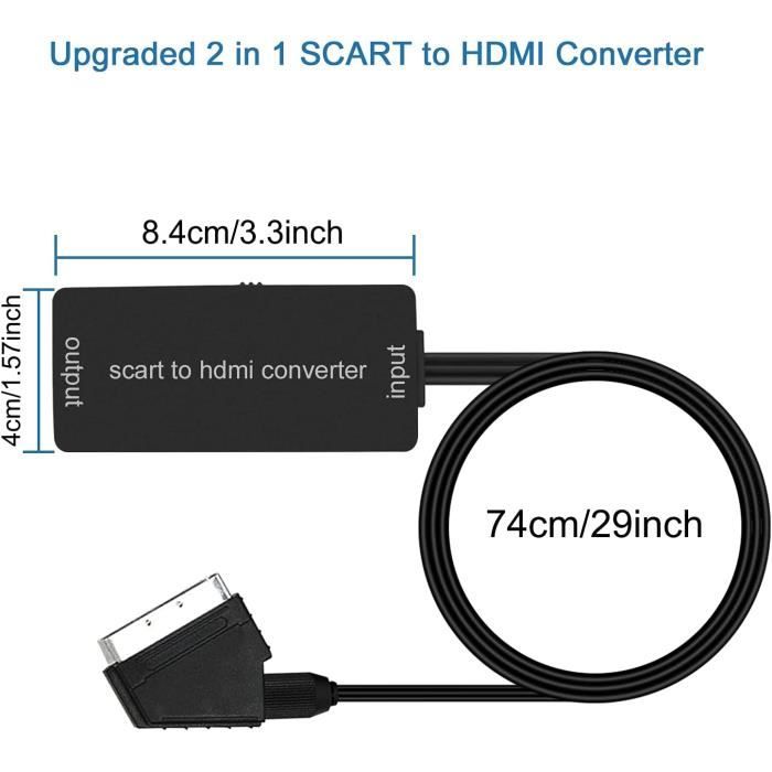 Convertisseur vidéo Péritel vers HDMI HD avec câble HDMI Adaptateur audio  vidéo Full HD 720P/1080P - Cdiscount TV Son Photo