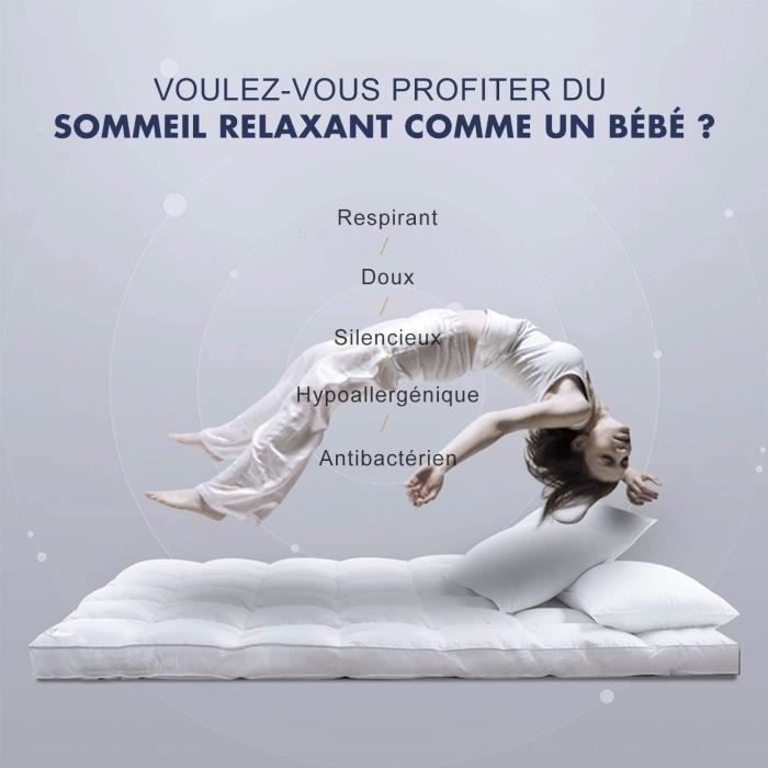 Surmatelas En Gel Et Mousse Froide BedStory 90x200 Cm H3/H4 - 10 Cm D'épaisseur - Housse Maille 3D Respirante