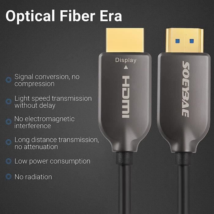 Câble HDMI 2.0 fibre optique - 100m