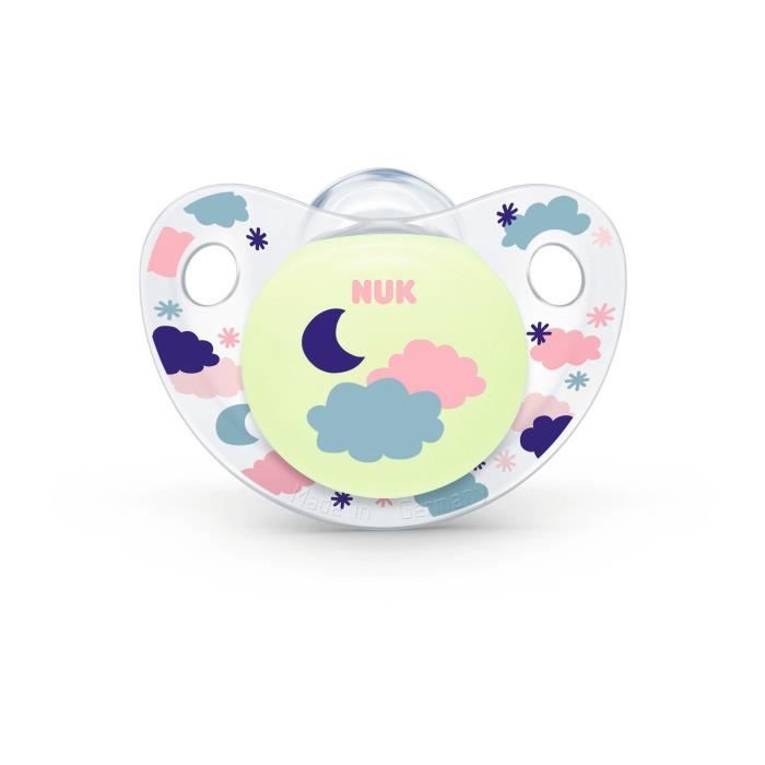 Nuk Night & Day Sucettes Phosphorescentes Silicone 18-36 mois Duo Fille