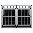 DILWE Cage pour chien à double porte 94 x 88 x 69 cm-XIO-3