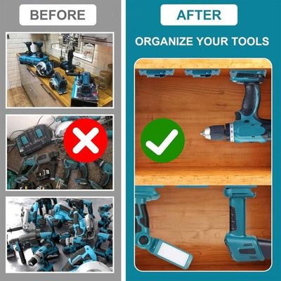 Lot De 8 Supports Muralx Verts Pour Outils Makita 18V – Avec 32 Vis, Organisation Atelier Garage