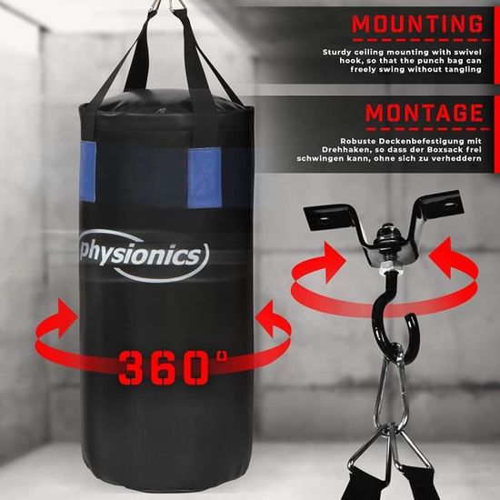 Sac De Frappe 16KG 4 En 1 Et 2 Gants, Ensemble De Sac De Boxe Suspendu Avec Bandage Pour Les Mains Chaines De Suspension Double Couture Pour Sparring Muay Thai Mma