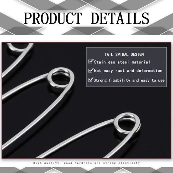 Lot De 15 Grandes épingles à Nourrice Noires 7,5 Cm – Acier Solide Pour Vêtements Et Bricolage