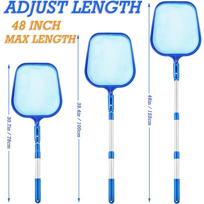 écumoire Maille Fine Épuisette Piscine 85 Cm - Maille Fine, Manche Télescopique, Acier Inoxydable écumoire Maille Fine Manche 85cm