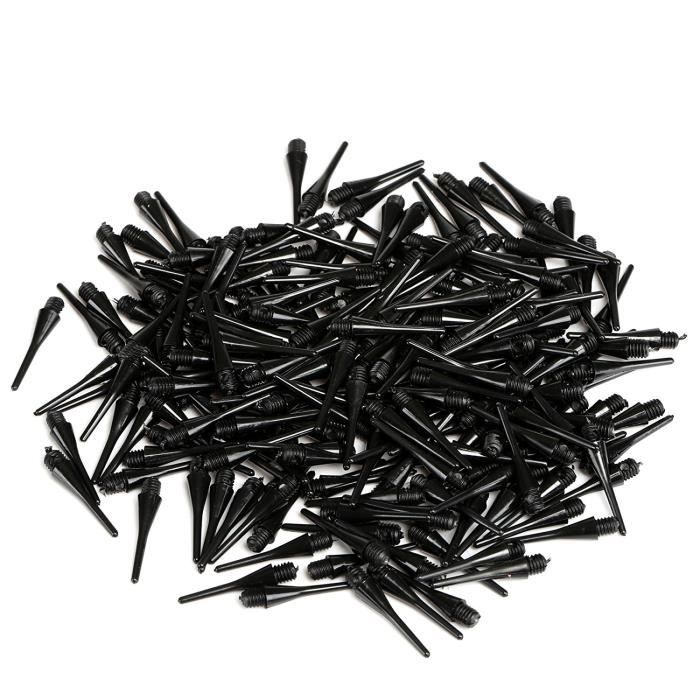 Jinsion Lot De 200 Pointes De Fléchettes En Plastique Noir, 2BA Thread Dart Pointes Souples, Pointes De Fléchettes En Plastique, Pas Faciles à Casser Et à Plier, Fléchettes Souples Pour Les Amateurs