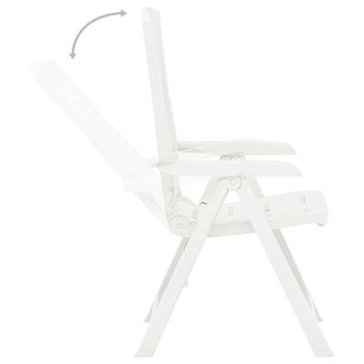COSTWAY Chaise De Jardin Extérieure à Dossier Réglable 7 Niveaux - Fauteuil Pliant Camping Portable Blanc Charge 120 KG