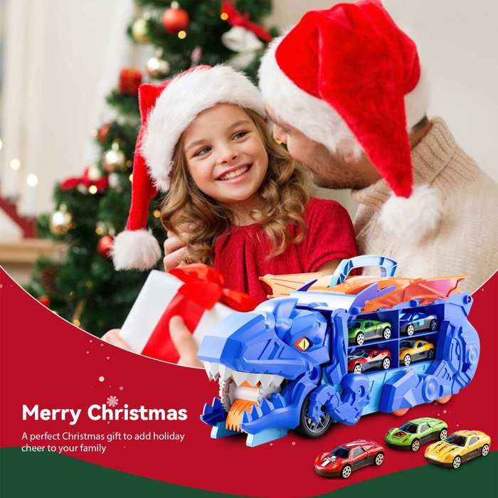 Dinosaure Jouet Camion Transporteur De Voiture Enfant 3 4 5 6 Ans J Enfant Garcon Fille Avec 12 Mini Figurine Dinosaure E Am