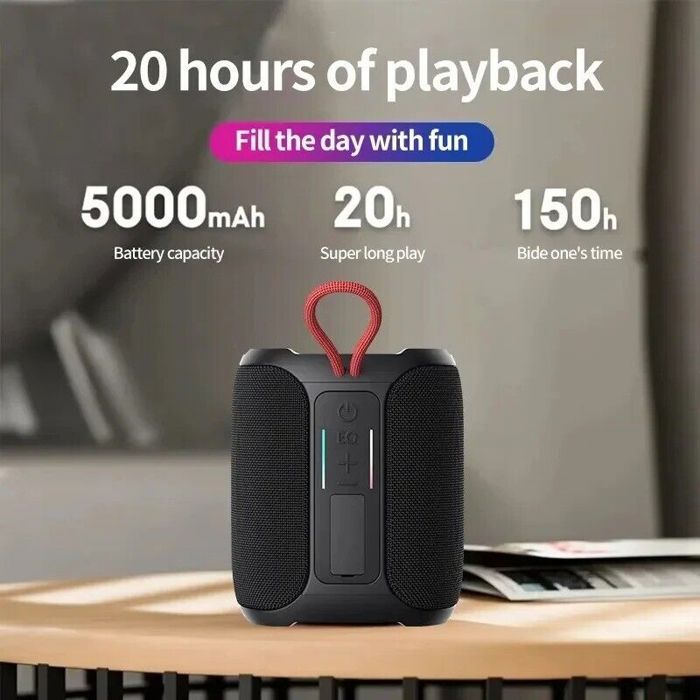 Enceinte Bluetooth SWZEC - Son 360°, Basses Puissantes, étanche IPX7, Lumières LED, Autonomie 24h - Portable Et Puissante