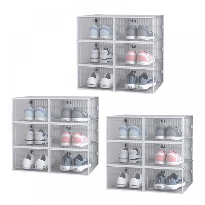 Meuble Chaussure Moderne Étagère à Chaussures Modulaire 10 Cubes Modulaire 20 Paires Structure En Acier Inoxydable Panneaux En Resine Couleur Blanc 91406527 Meuble De Rangement Modulable
