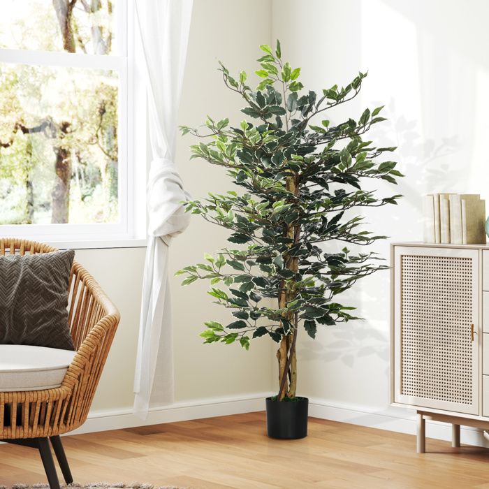 Arbre Artificiel Plante Artificiel Ficus Hauteur 1,5 M Tronc Branches Liane Lichen Feuilles Grand Realisme Pot Inclus 90850689