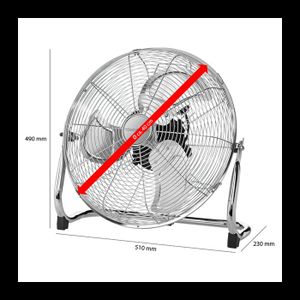 Voltman VOM541005 – Ventilateur / Brasseur D’Air 30 Cm Chrome 50 W – 3 Vitesses, Silencieux & Inclinable