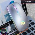 Souris Sans Fil Led Optique Ultra Mince Gamer Mouse Rechargeabe Avec Usb 4B GRIS-0