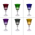 Coffret de 6 verres à pied 22 cl en cristal taillé - Table Passion 9,5 Multicolore-0