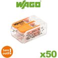 Wago - Pot de 50 bornes de connexion automatique 2 entrées S221-0