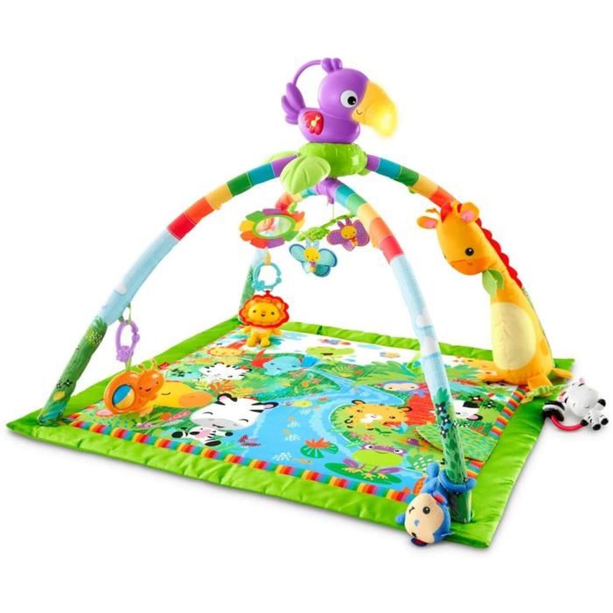 Fisher Price Tapis Musical D Eveil De La Jungle Pour Bebe Jouets Et Activites Musique Et Lumieres Dansantes Emballage Ferme Des Cdiscount Jeux Jouets