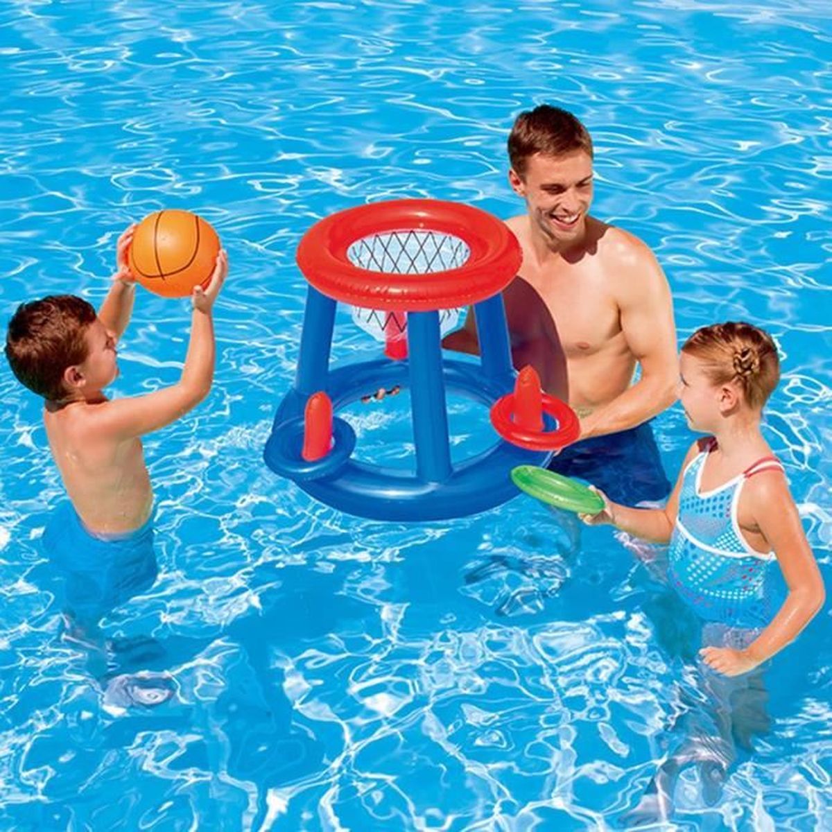 Panier de Basket Ball Flottant pour Jeu d'eau de Piscine,Panier de Basketball de Piscine,Jouets