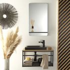 MOB-IN Meuble lave-mains vasque noire WILL avec robinet noir et miroir