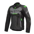 Blouson cuir moto Ixon Jackal - noir/anthracite/vert - M